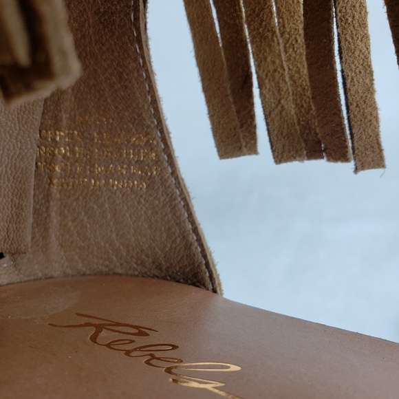 Rebels Women's Ankle Strap Sandals Suede Fringed - Picture 4 of 8